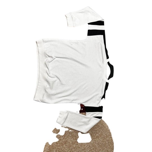 New Look Women Black & White Contrast Panels Sweat Shir Size 10 - Picture 5 of 9